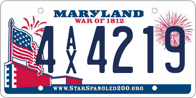 MD license plate 4AX4219