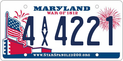 MD license plate 4AX4221