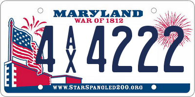 MD license plate 4AX4222