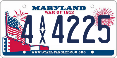 MD license plate 4AX4225