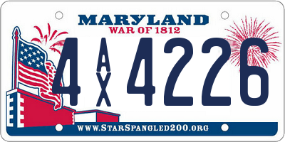 MD license plate 4AX4226
