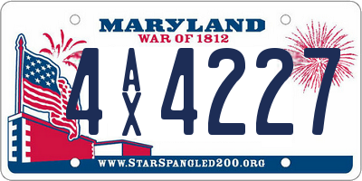 MD license plate 4AX4227