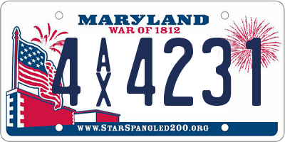MD license plate 4AX4231