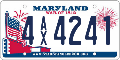 MD license plate 4AX4241