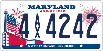 MD license plate 4AX4242