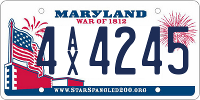 MD license plate 4AX4245