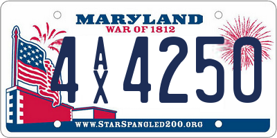 MD license plate 4AX4250