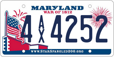 MD license plate 4AX4252
