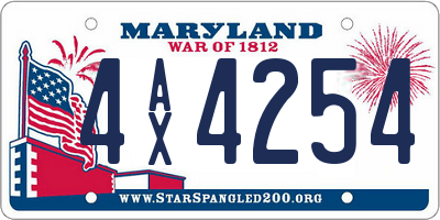 MD license plate 4AX4254