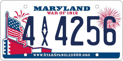 MD license plate 4AX4256