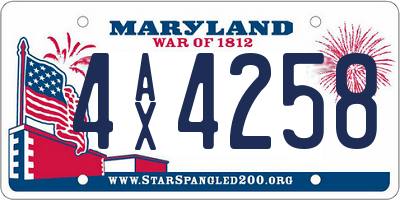 MD license plate 4AX4258