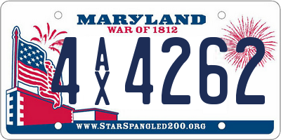 MD license plate 4AX4262