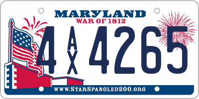 MD license plate 4AX4265
