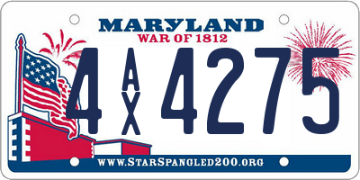 MD license plate 4AX4275