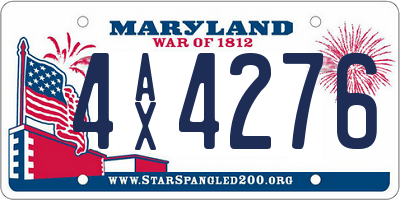 MD license plate 4AX4276