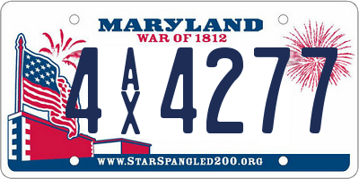MD license plate 4AX4277