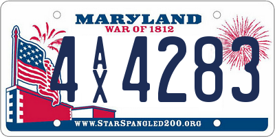MD license plate 4AX4283