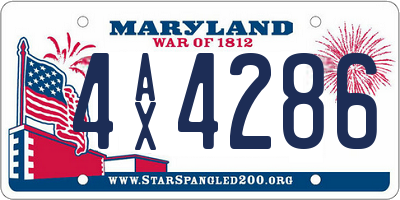 MD license plate 4AX4286