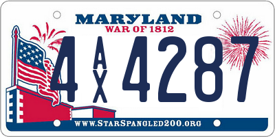 MD license plate 4AX4287