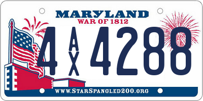 MD license plate 4AX4288