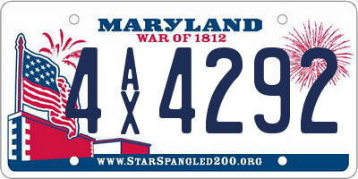 MD license plate 4AX4292