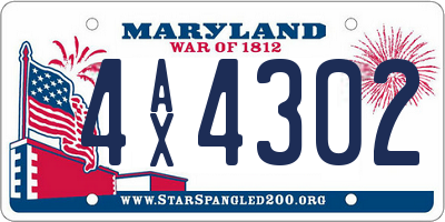 MD license plate 4AX4302