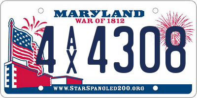 MD license plate 4AX4308