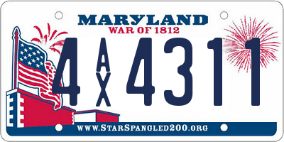MD license plate 4AX4311