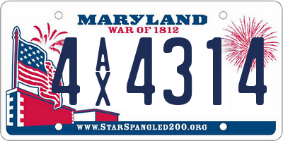 MD license plate 4AX4314