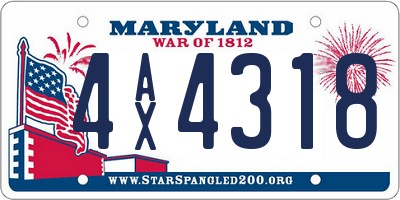 MD license plate 4AX4318