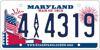 MD license plate 4AX4319
