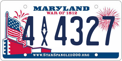 MD license plate 4AX4327