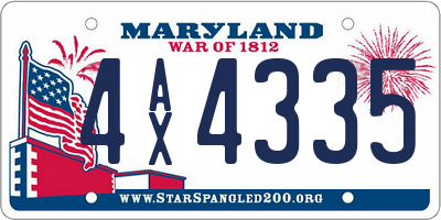 MD license plate 4AX4335