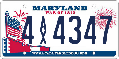 MD license plate 4AX4347
