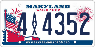MD license plate 4AX4352