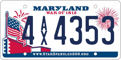 MD license plate 4AX4353