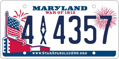 MD license plate 4AX4357