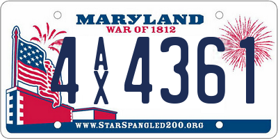 MD license plate 4AX4361