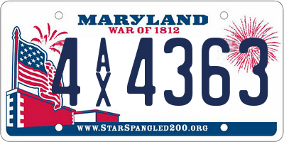 MD license plate 4AX4363
