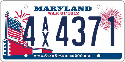 MD license plate 4AX4371
