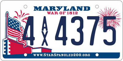 MD license plate 4AX4375