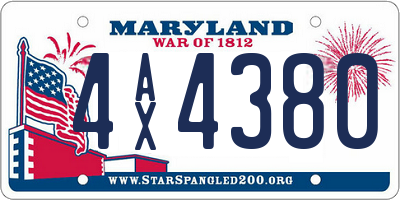 MD license plate 4AX4380