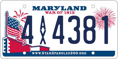 MD license plate 4AX4381