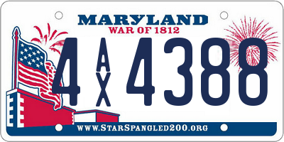 MD license plate 4AX4388
