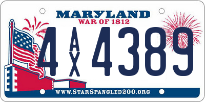 MD license plate 4AX4389