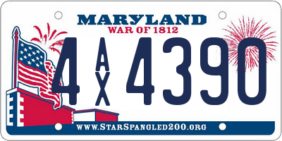 MD license plate 4AX4390