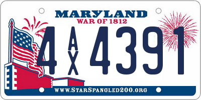 MD license plate 4AX4391