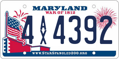 MD license plate 4AX4392