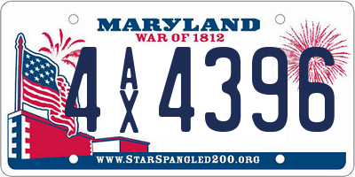 MD license plate 4AX4396