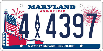 MD license plate 4AX4397